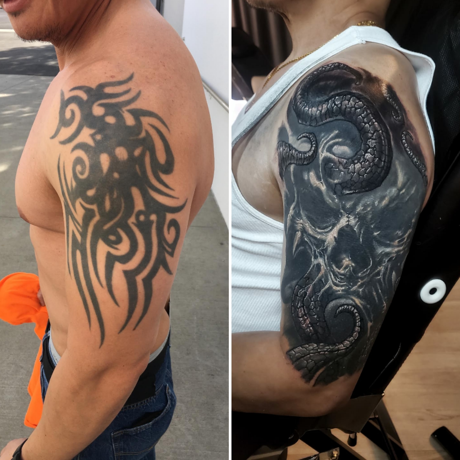 Continuation of Skull with Tentacles Cover-Up