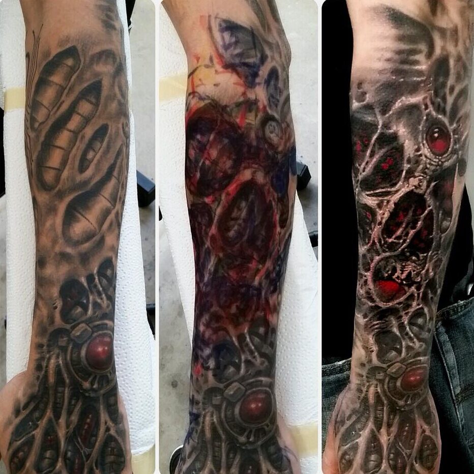 Continuation of Bio-Mechanic Hand Cover-Up (Use of Red)