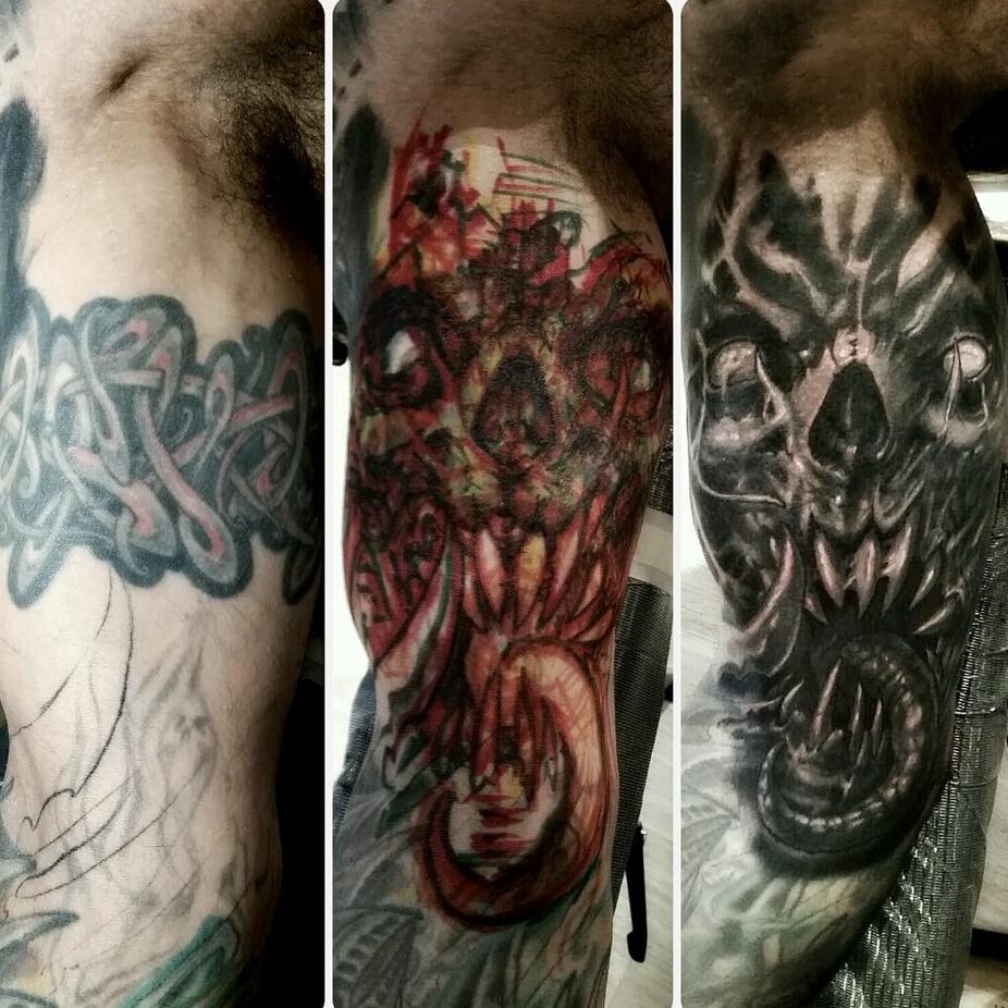 Skull with Tongue Cover-Up