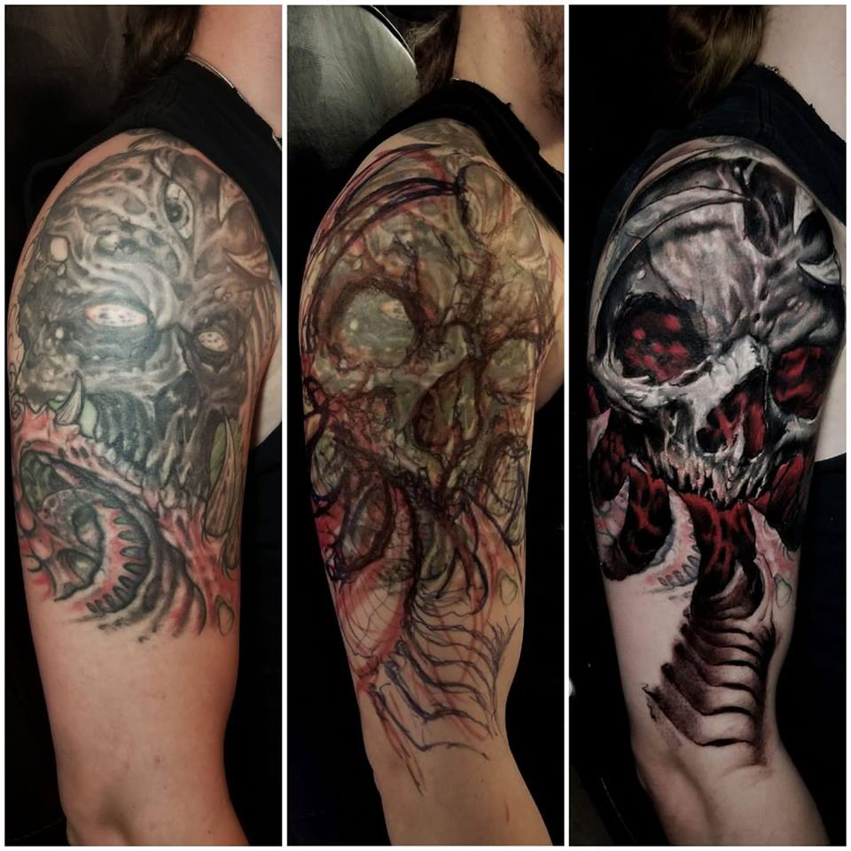 Horned Skull Cover-Up (Use of Red)
