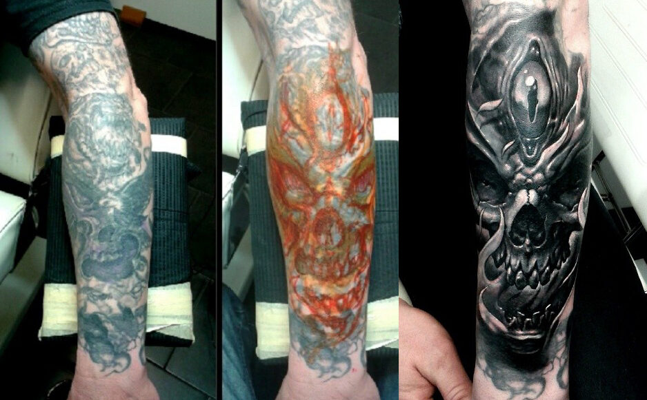 Forearm Cover-Up with Skull